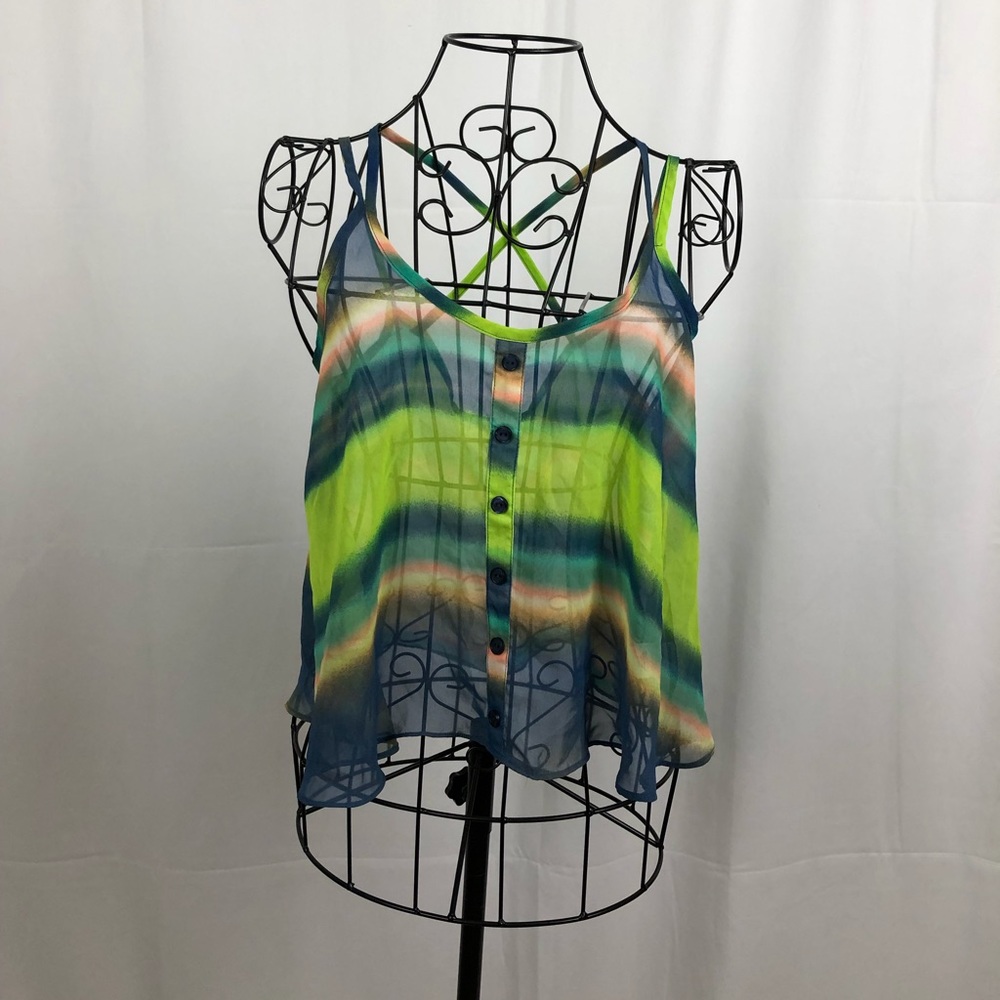 Soprano sheer crop top spaghetti straps S - Picture 1 of 6